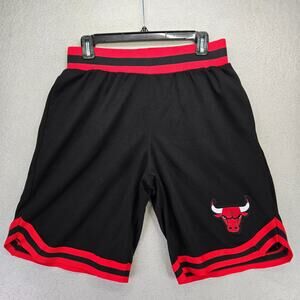Chicago Bulls Shorts Mens S Ultra Game Black Red Mesh NBA Basketball 11" Inseam
